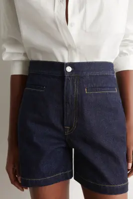 SHORT EN DENIM À DÉTAILS POCHES - BLEU ENCRE — photo 2