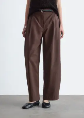 Pantalon court barrel - Marron foncé — photo 1