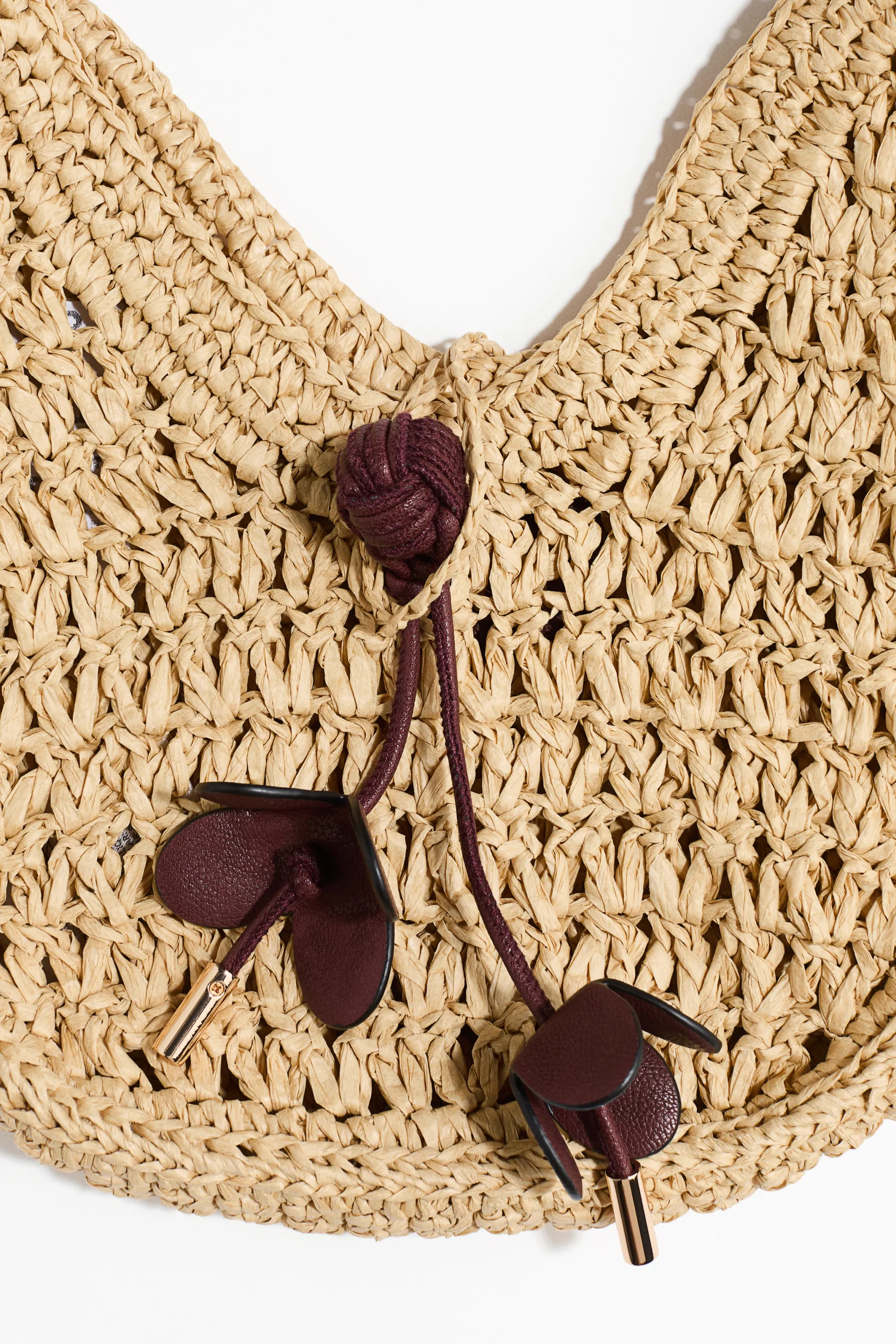Sac porté épaule en paille - Beige