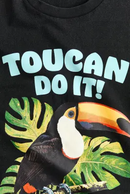 T-shirt avec applications - Noir/toucan — photo 4
