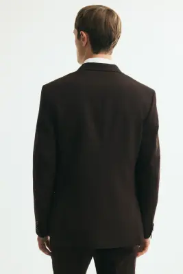Veste Slim Fit à fermeture droite - Marron foncé — photo 3