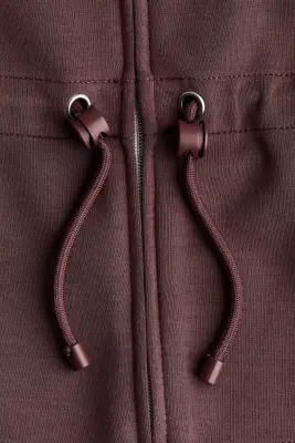Sweat péplum zippé - Rouge foncé — photo 3