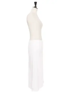 Jupe taille haute trapèze longueur midi en jean blanc Prix boutique 200€ Taille 34 — photo 4