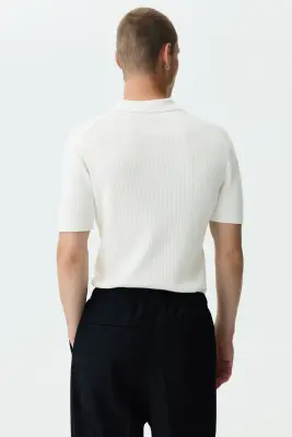 Polo Slim Fit - Crème — photo 4