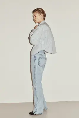 Jean à jambes droites - Bleu denim clair — photo 2