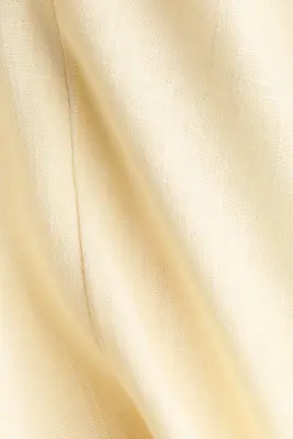 Top en lin mélangé avec dos à nouer - Jaune pâle — photo 3