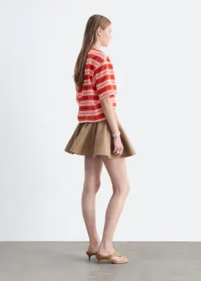 Mini jupe plissée - Beige — photo 5