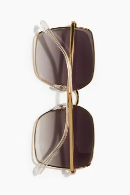 Lunettes de soleil carrées - Doré — photo 3