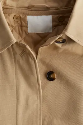 Manteau 3/4 en twill de coton - Beige — photo 2