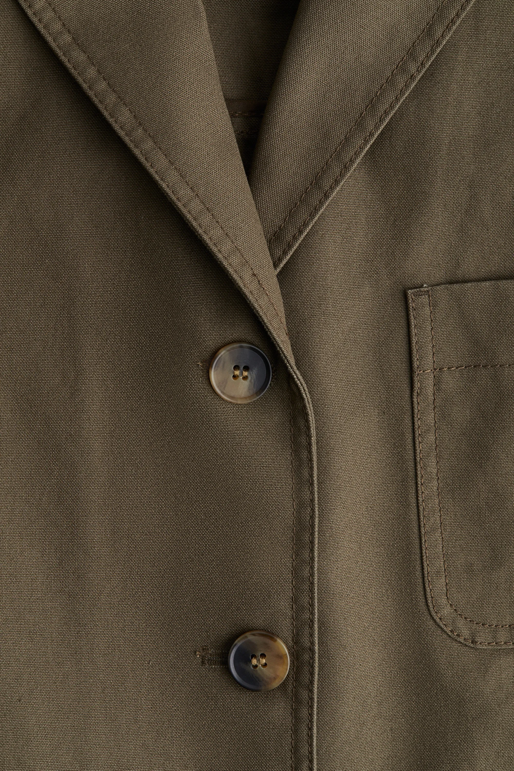 Veste en toile de coton - Vert kaki foncé