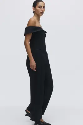 Combi-pantalon épaules nues - Noir — photo 1