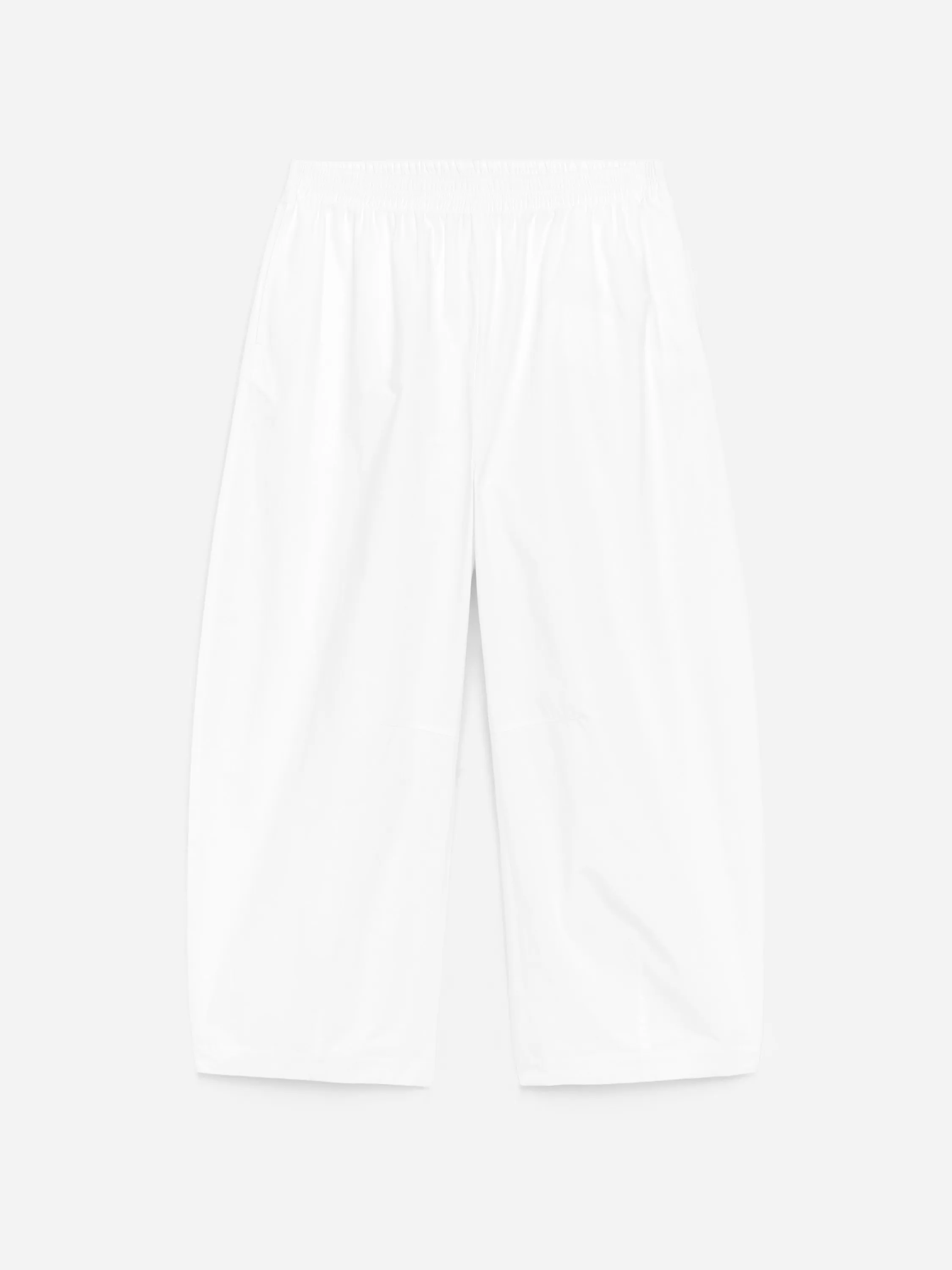 Pantalon en coton à jambe barrel - Blanc