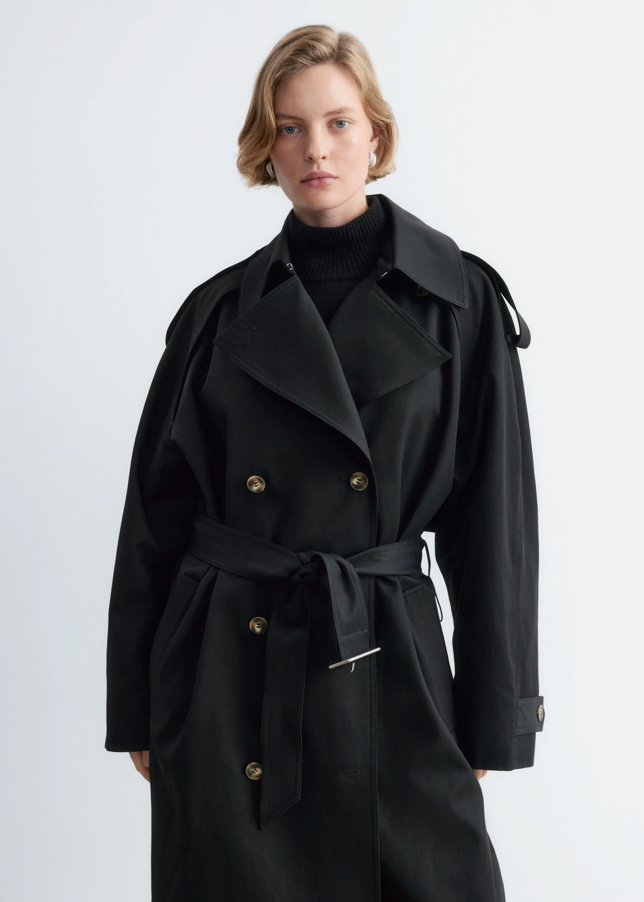 Trench-coat décontracté - Noir