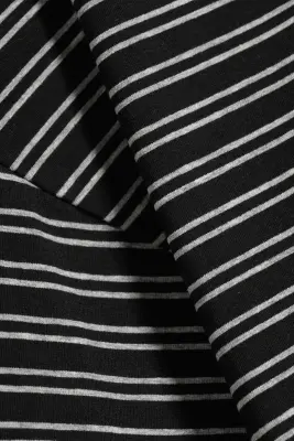 T-shirt froncé à manches longues - Noir rayé — photo 4