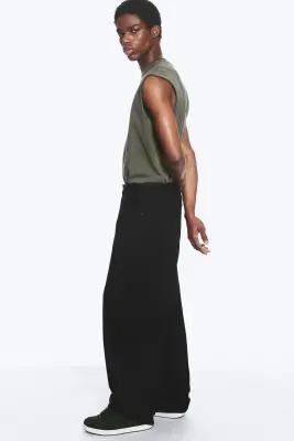 Jean baggy ample taille mi-haute unisexe Astro - Black Rinse - Noir — photo 2