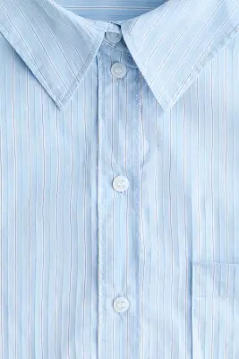 Chemise oversize - Bleu clair/rayé — photo 5