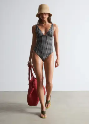 Maillot de bain col en V - Noir — photo 1