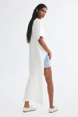 T-shirt asymétrique - Ivoire — photo 2