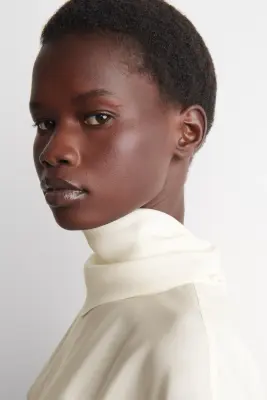 TOP DRAPÉ À ENCOLURE FOULARD - IVOIRE — photo 3