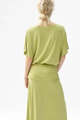 Robe maxi à effet drapé - Vert ancien clair — photo 3