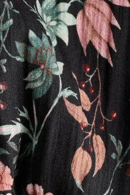 Robe portefeuille - Noir/fleuri — photo 2