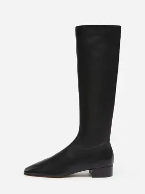 Bottes en cuir extensible - Noir — photo 2