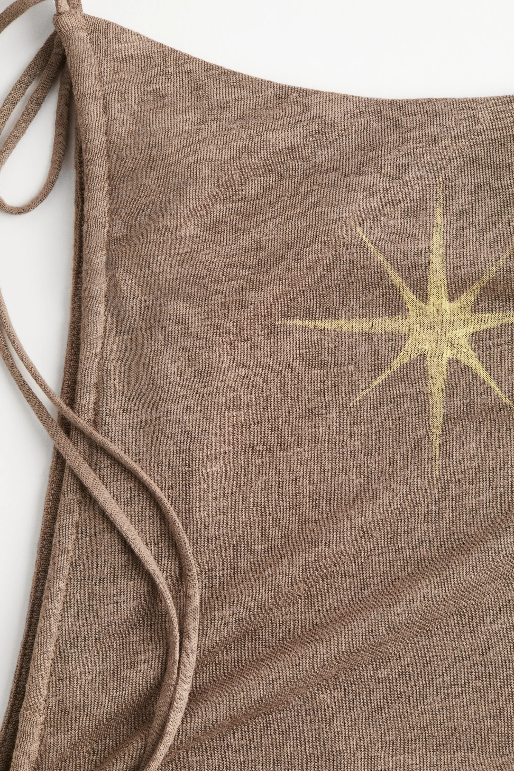 Robe en lin mélangé avec cordons de serrage - Taupe