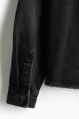 Chemise en denim Boxy Fit - Gris foncé — photo 2