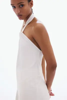 Top dos nu à effet drapé - Blanc — photo 3