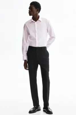 Chemise Slim Fit repassage facile - Rose clair/rayé — photo 2