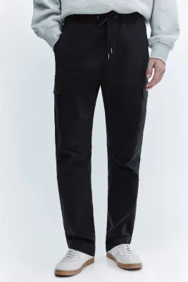Pantalon cargo Slim Fit - Noir — photo 2