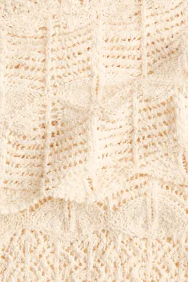 Top façon dentelle avec cape - Crème — photo 4