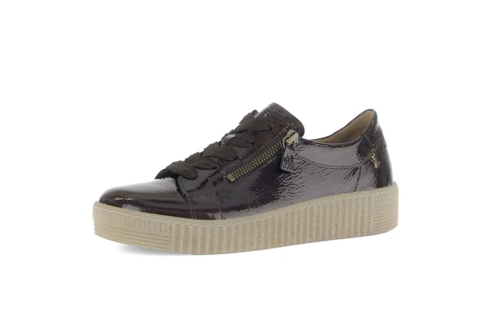 Baskets Gabor 73.334.98 Marron - Lacets Zip Grande Pointure Femme