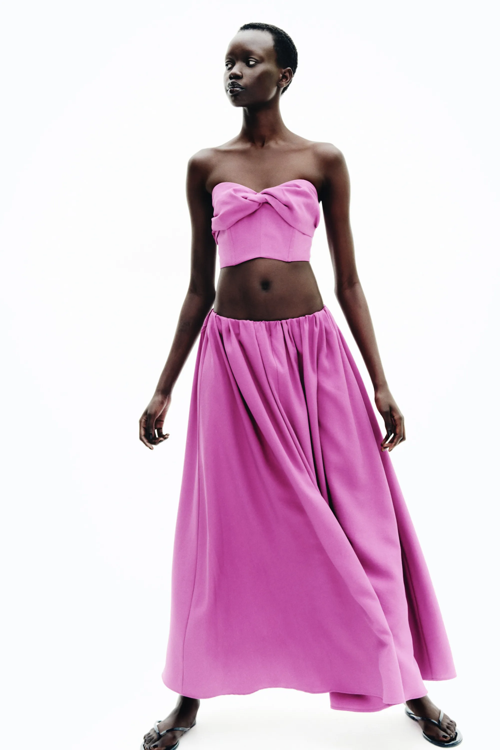 Crop top avec détail torsadé - Violet vif