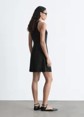 Robe courte en satin - Noir — photo 5