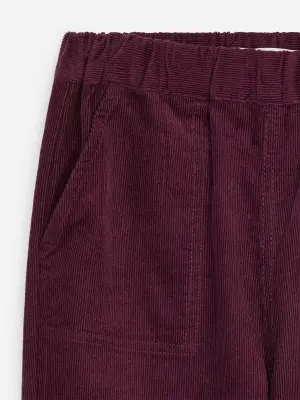 Pantalon en velours côtelé - Rouge foncé — photo 2