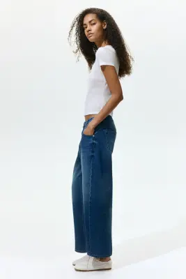 Barrel High Waist Ankle Jeans - Bleu denim foncé — photo 3