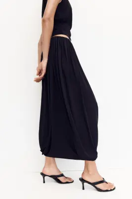 Jupe maxi avec base à effet boule - Noir — photo 1
