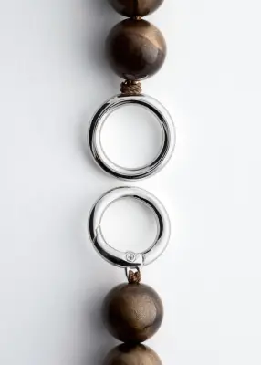 Collier court en perles fantaisie - Beige foncé — photo 2