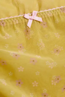 Jupe en résille double épaisseur - Jaune citron - Floral — photo 3