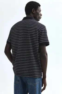 Polo Regular Fit - Bleu marine/rayé — photo 3