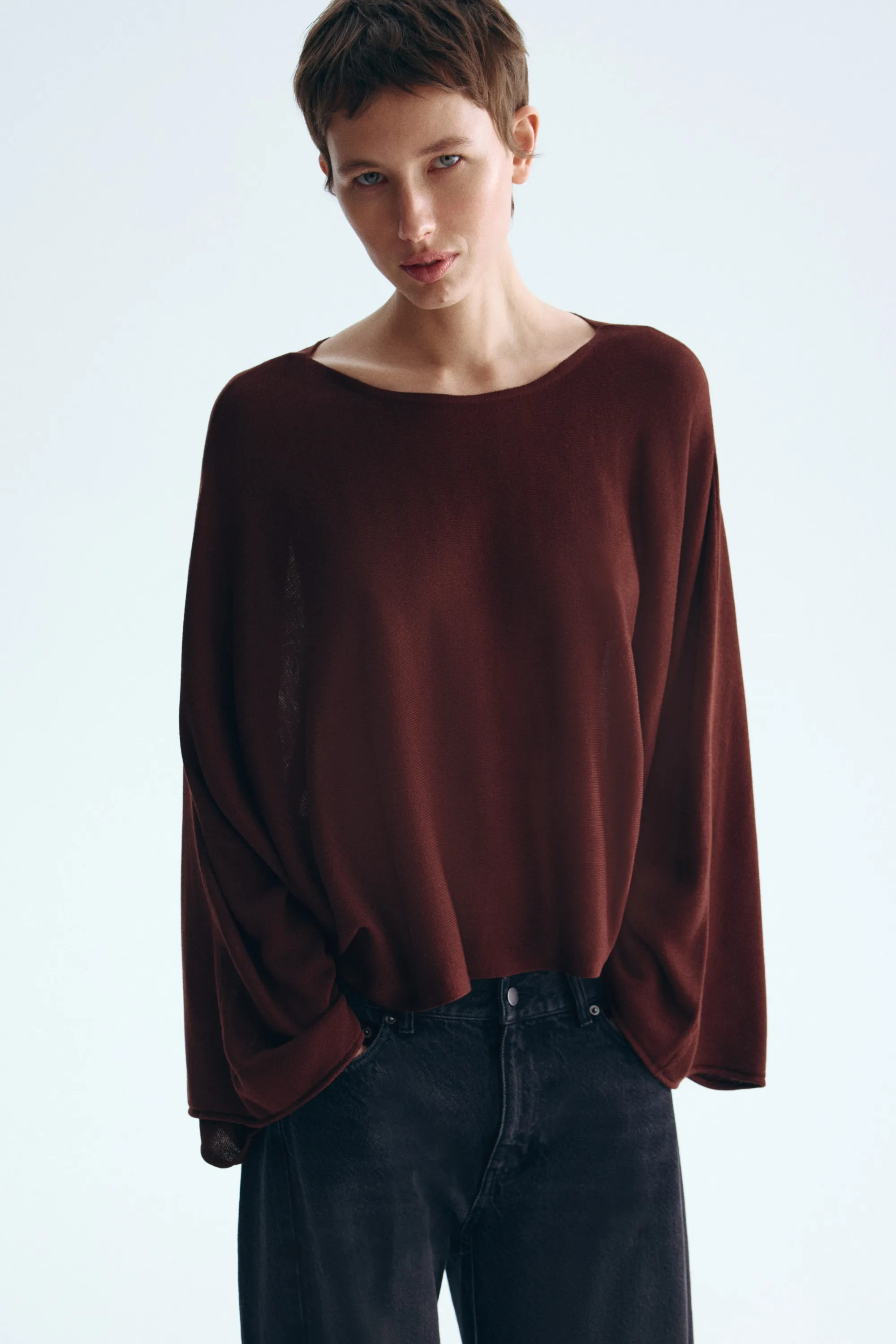 Top oversize - Marron foncé