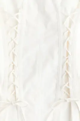 Chemise en coton avec laçage - Crème — photo 5
