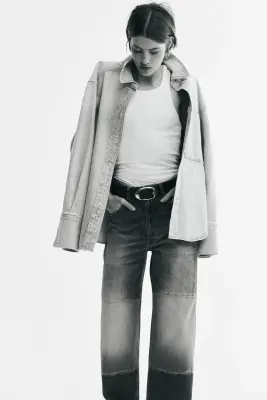Jean avec détails patchwork - Bleu denim/color block — photo 1