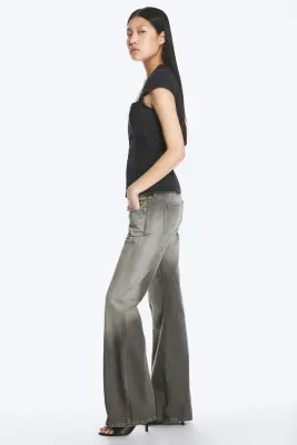 Jean bootcut ajusté taille basse Nova - Complex Grey – Gris moyen — photo 3