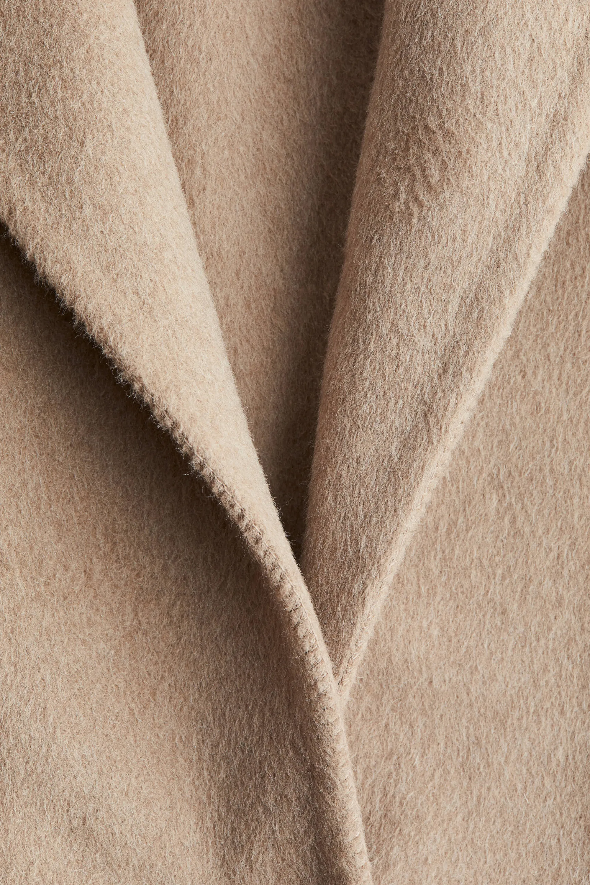 Manteau fait main en laine mélangée - Beige