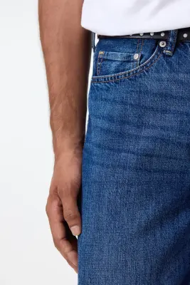 Loose Straight Jeans - Bleu denim — photo 1