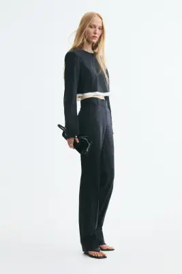 Pantalon chic - Bleu marine/rayures tennis — photo 3