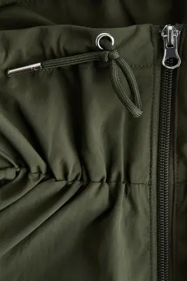 Veste à col entonnoir en nylon - Vert kaki foncé — photo 1