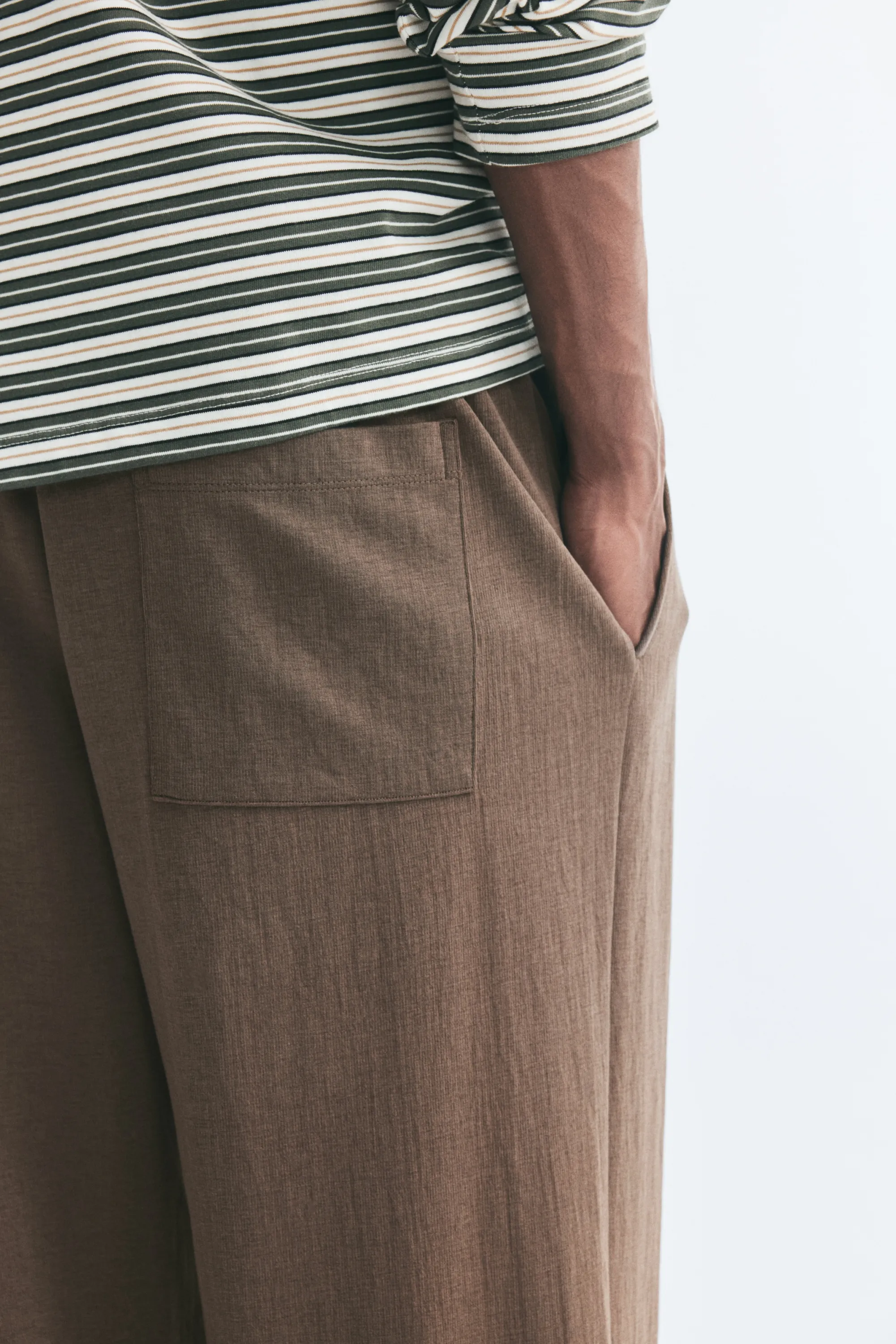 Pantalon jogger Relaxed Fit en interlock - Taupe foncé